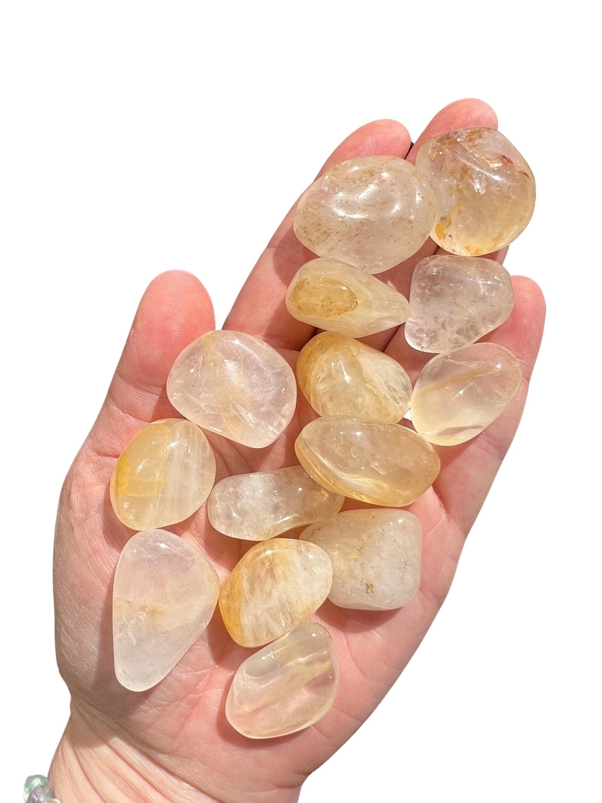 Golden Healer Quartz Tumbled Stone Light, Natural Golden Healer Quartz, Brazil