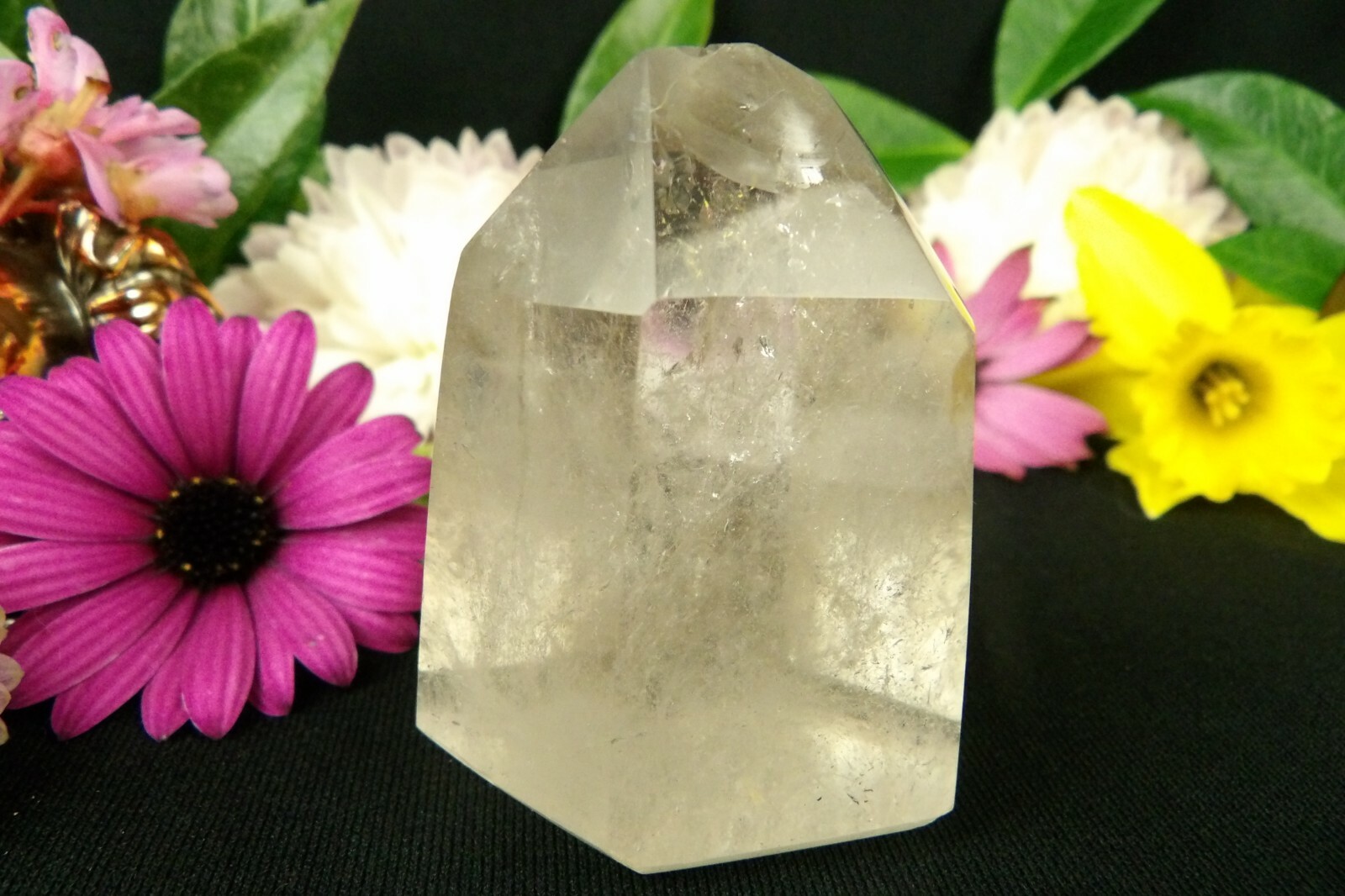 Polished Quartz Point Generator Sparkly Rainbows 126g HandPolished Reiki Tower D