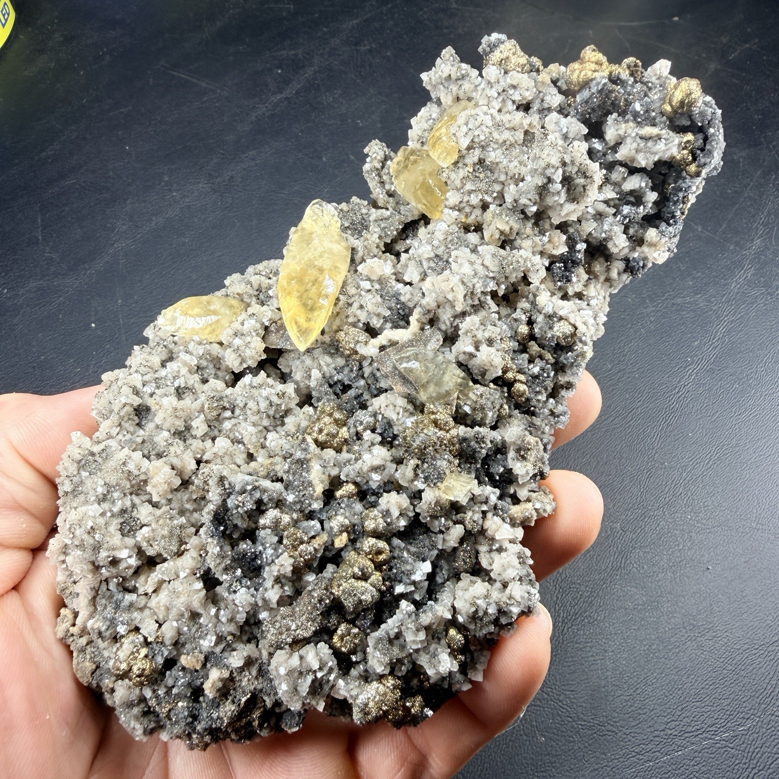 Calcite Botryoidal Chalcopyrite Dolomite Crystal Combo / Missouri *Video