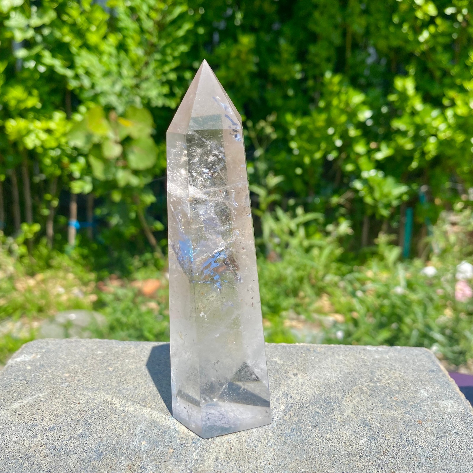 239G Natural Clear Quartz Crystal Point Healing Wand Polished Rock Crystal Reiki