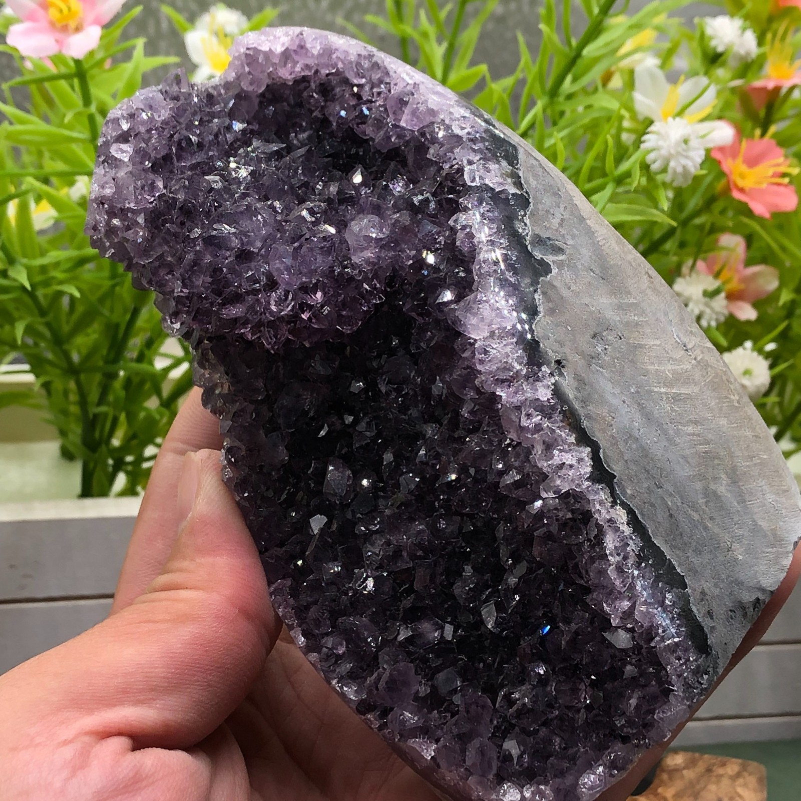 692g Natural Light Purple Amethyst Quartz Crystal Cluster Specimen Healing