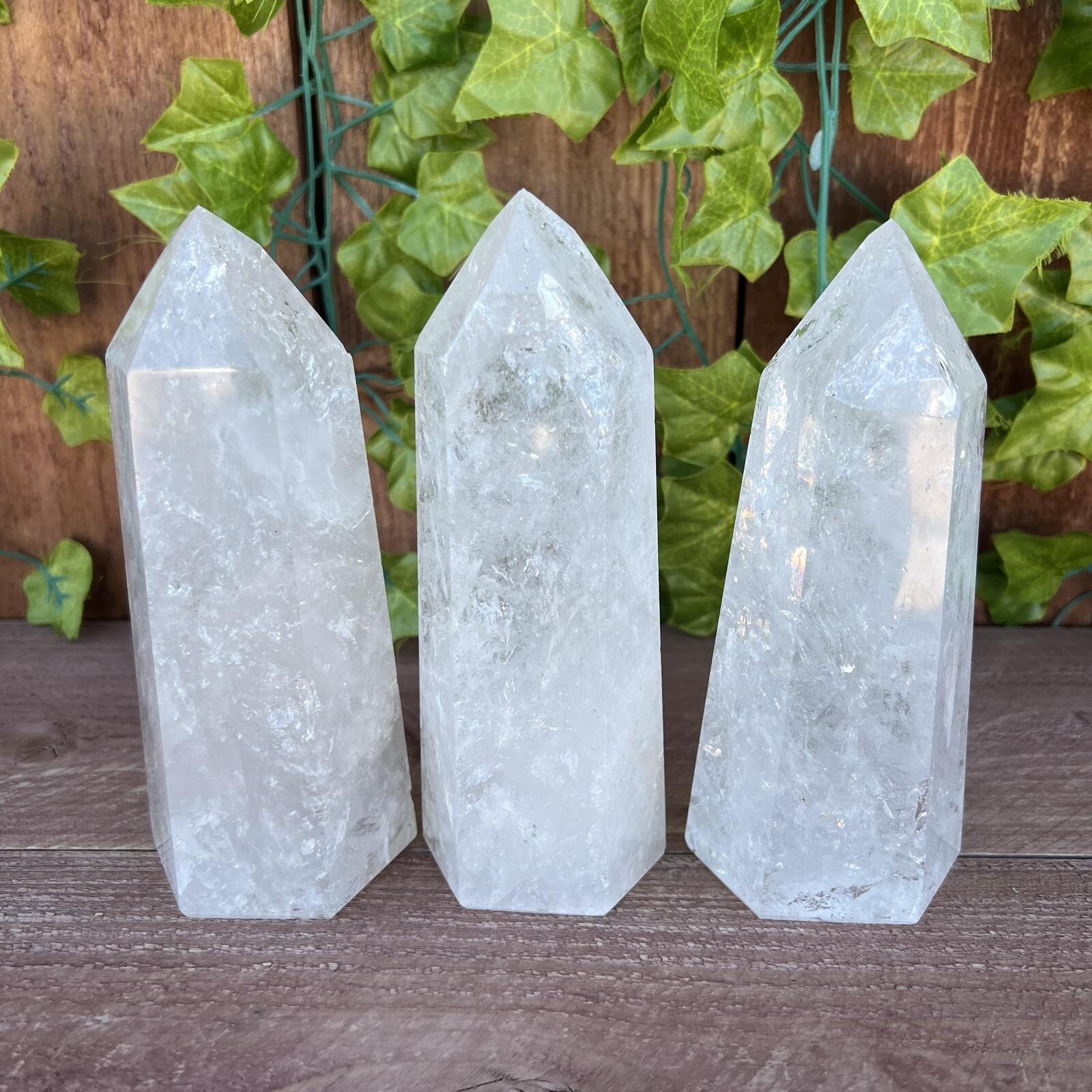 3 Piece Large Polished Quartz Crystal Points – 5 Pounds Wholesale Crystal Towers