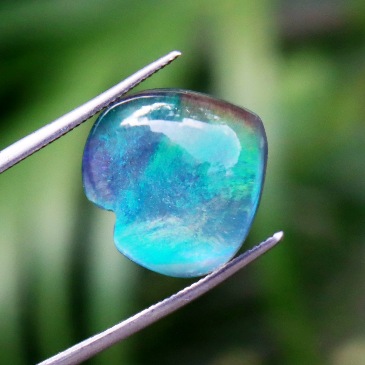 Natural HEART CUT Opal-Like Organic Doublet Loose GGI CERTIFIED GEMSTONE 11 Ct