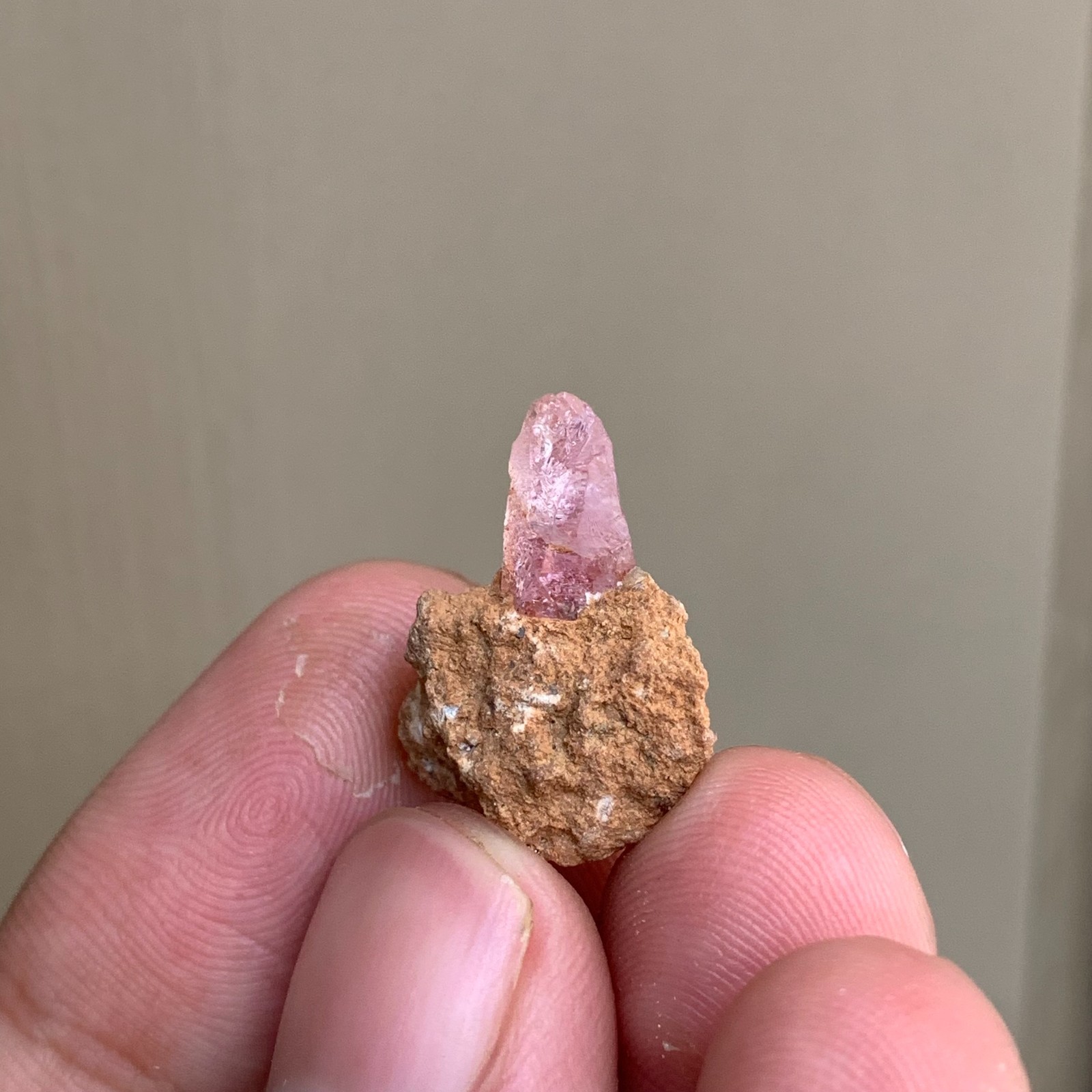 Pink topaz crystal specimen | 3.3g | Etched crystal | Thumbnail size | Pakistan