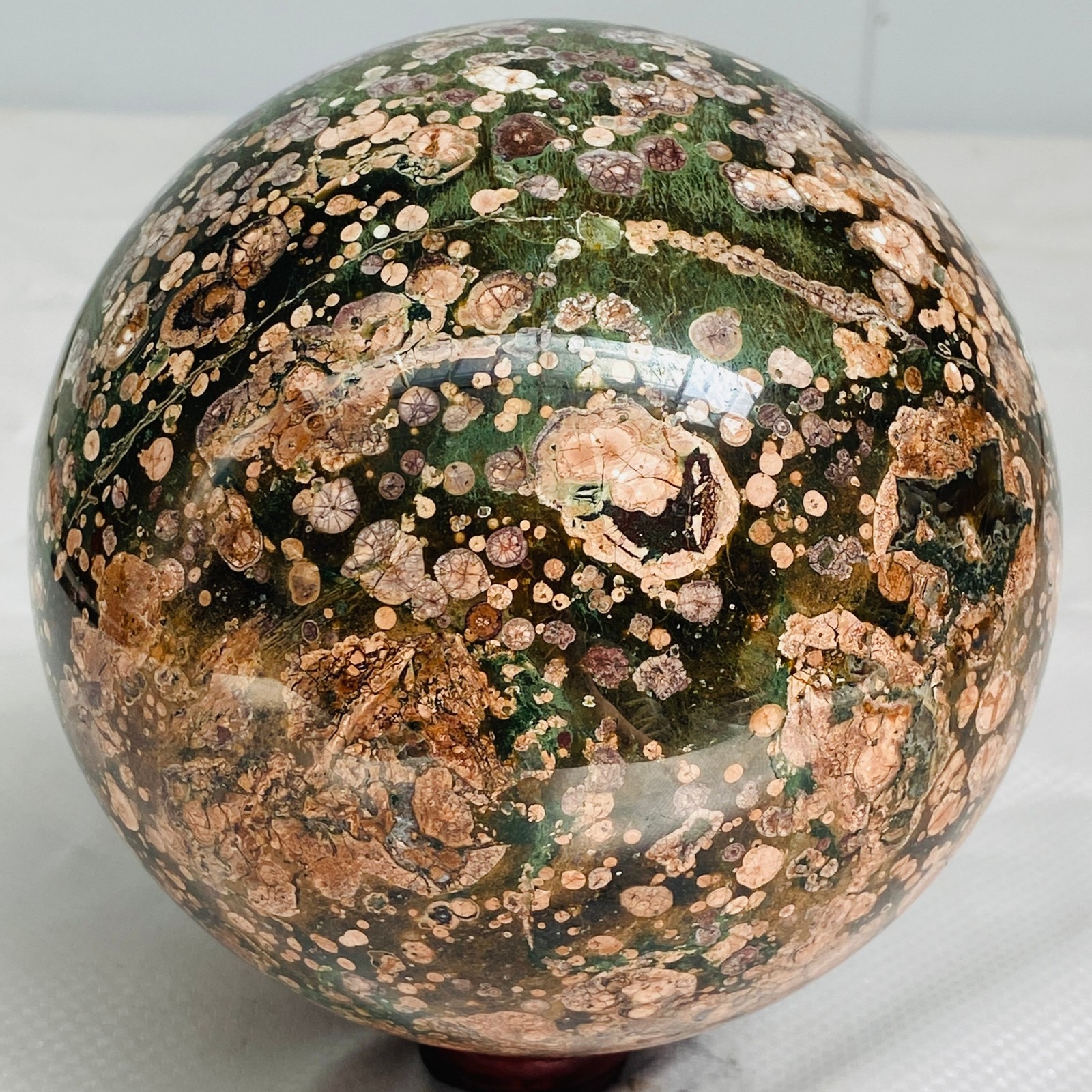 Natural Polished Pink cherry blossom agate BALL Madagascar 3160G ( 6.96LB )