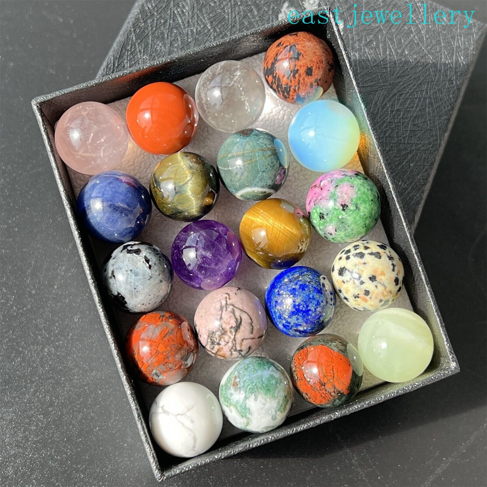 20x Wholesale Natural Mixed sphere quartz crystal ball reiki healing 15mm+ box