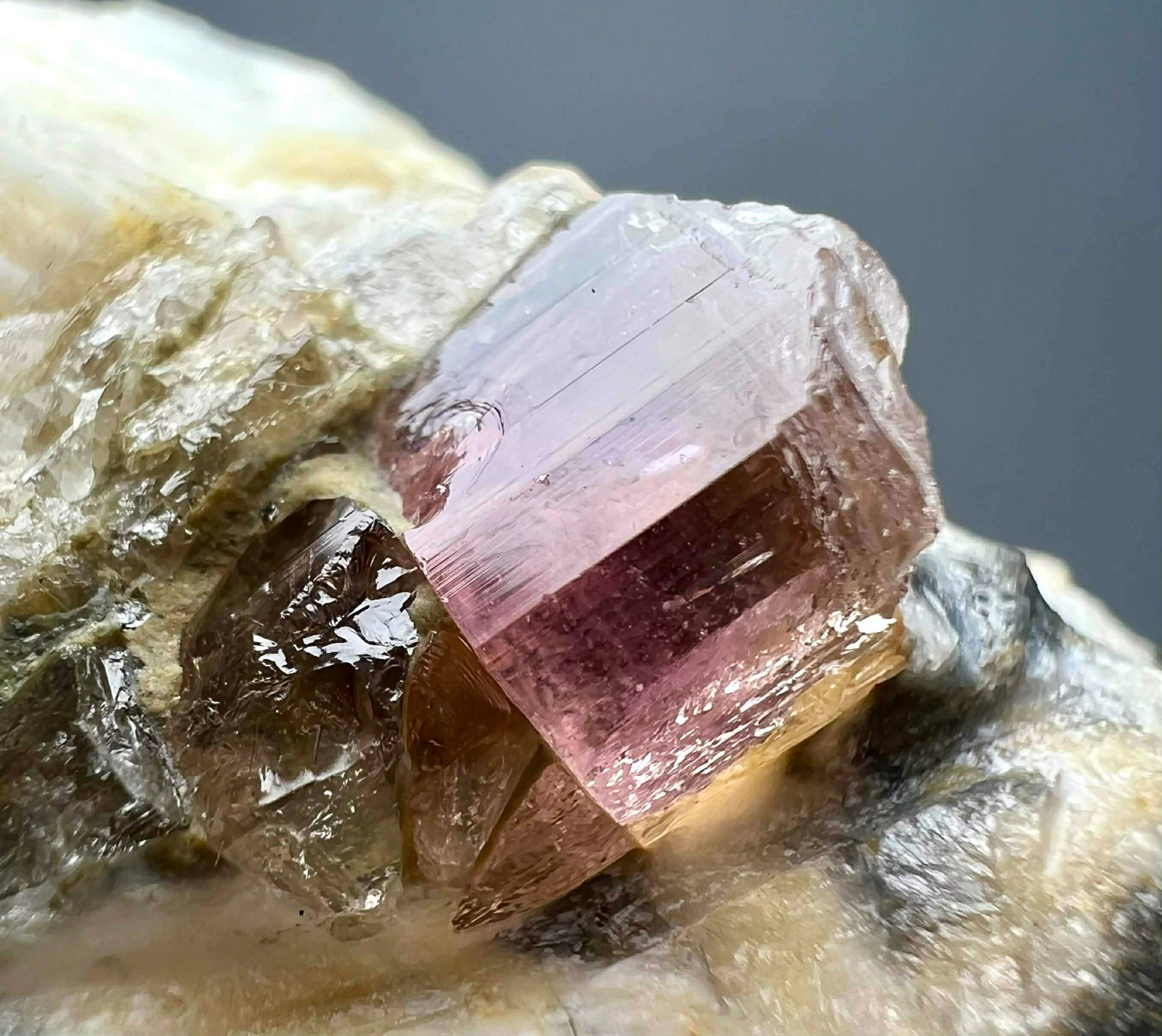 144 Gram Ultra Rare Eye Clean Pink Katlang Topaz Huge Crystal On Matrix @PAK
