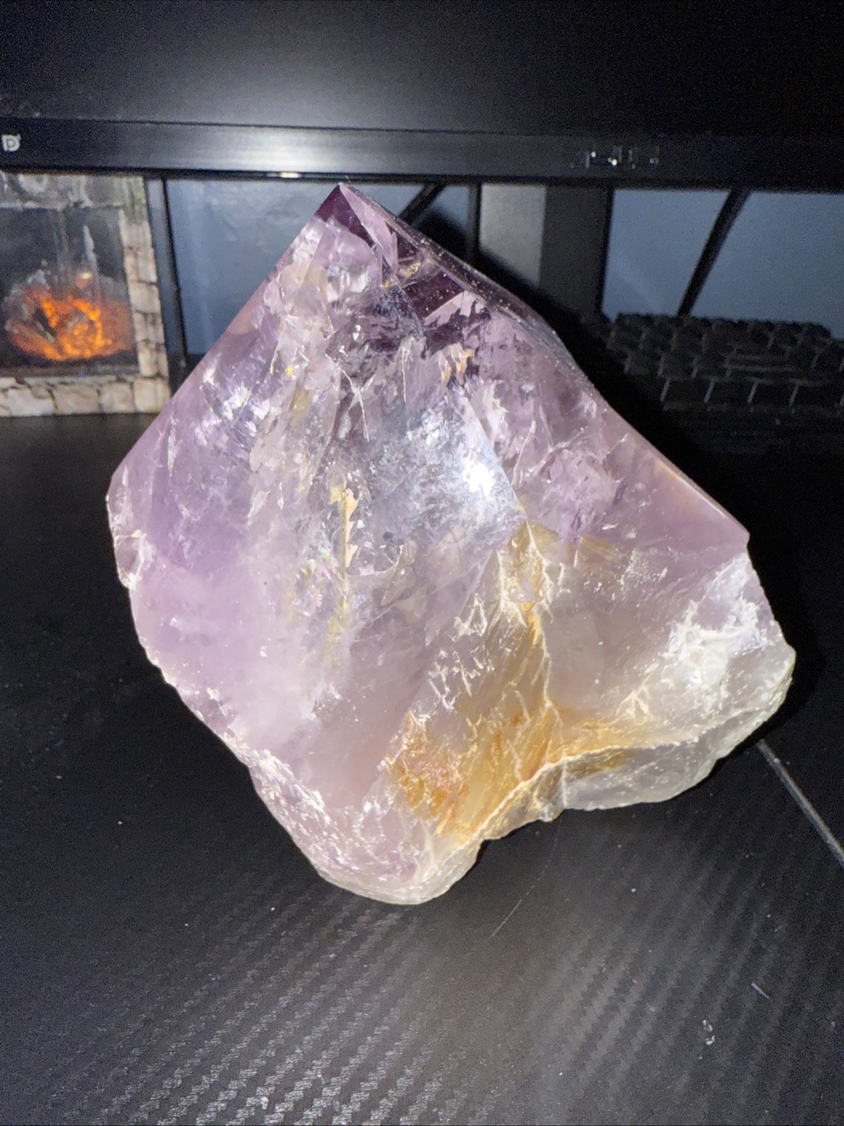 amethyst Freeform With Tower Point 5lbs 9in tall￼