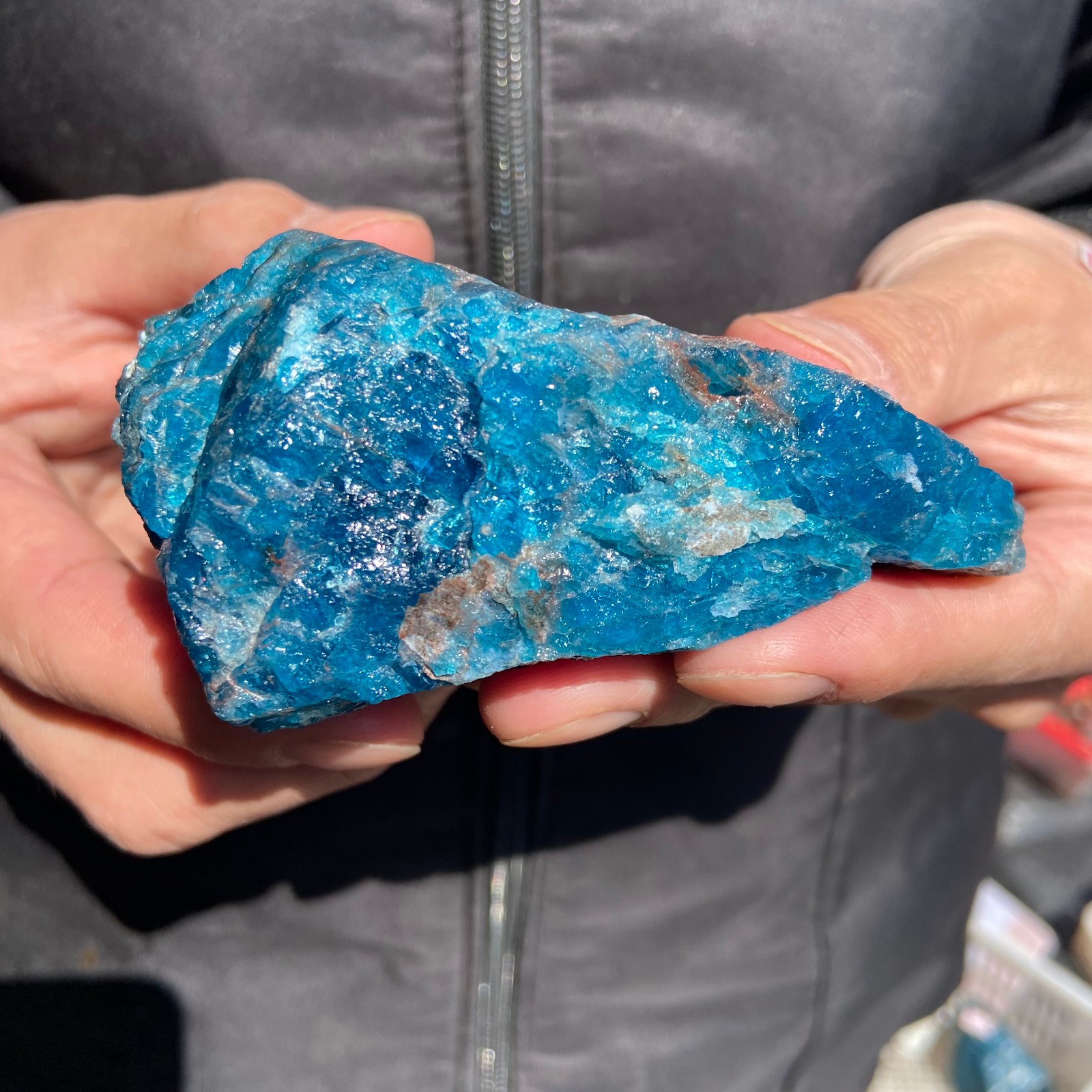 1.1lb Natural Blue Apatite Quartz Rough Rock Mineral Specimen Healing
