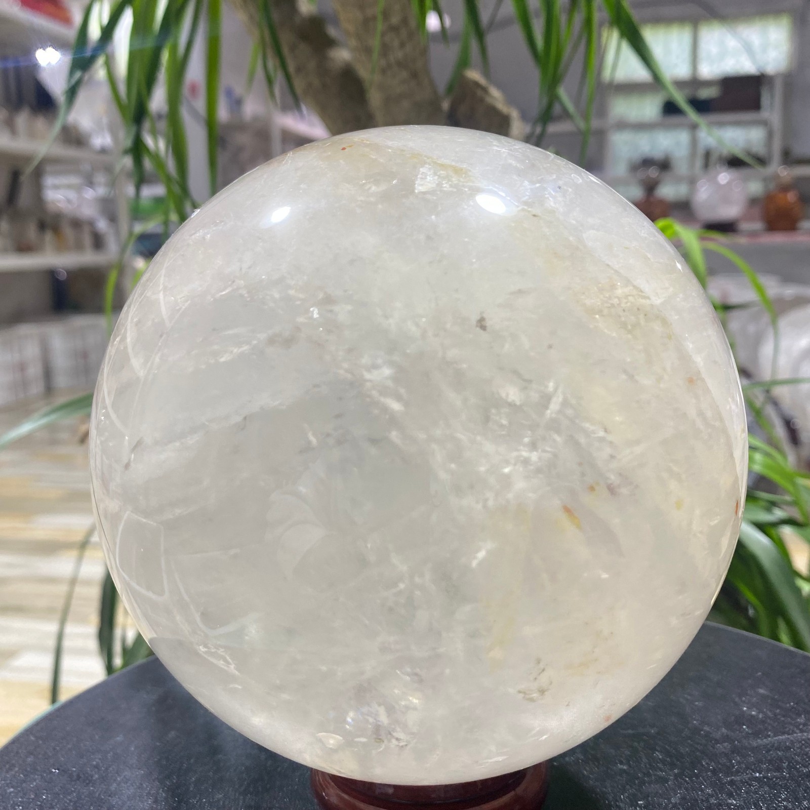 7.05LB white crystal transparent quartz crystal ball Reiki repair