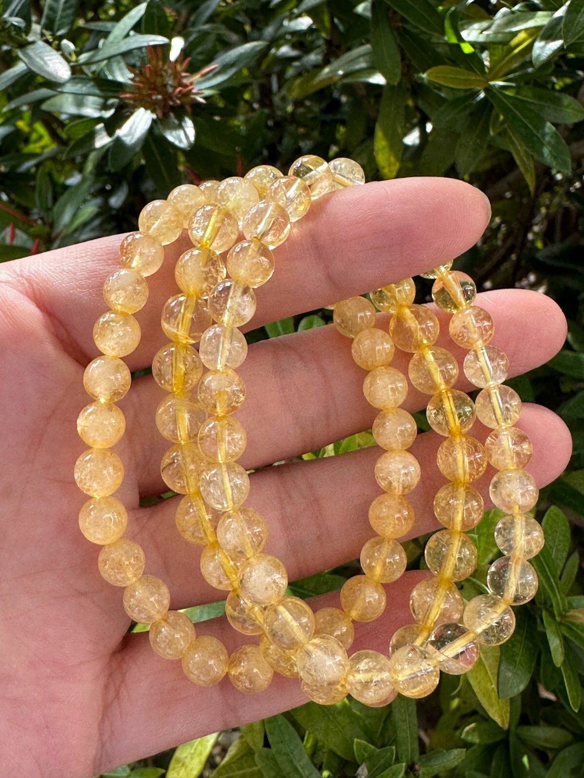 Grade A++ Citrine Crystal Bead Bracelet 6-7mm, Citrine Crystal Gemstone Bracelet