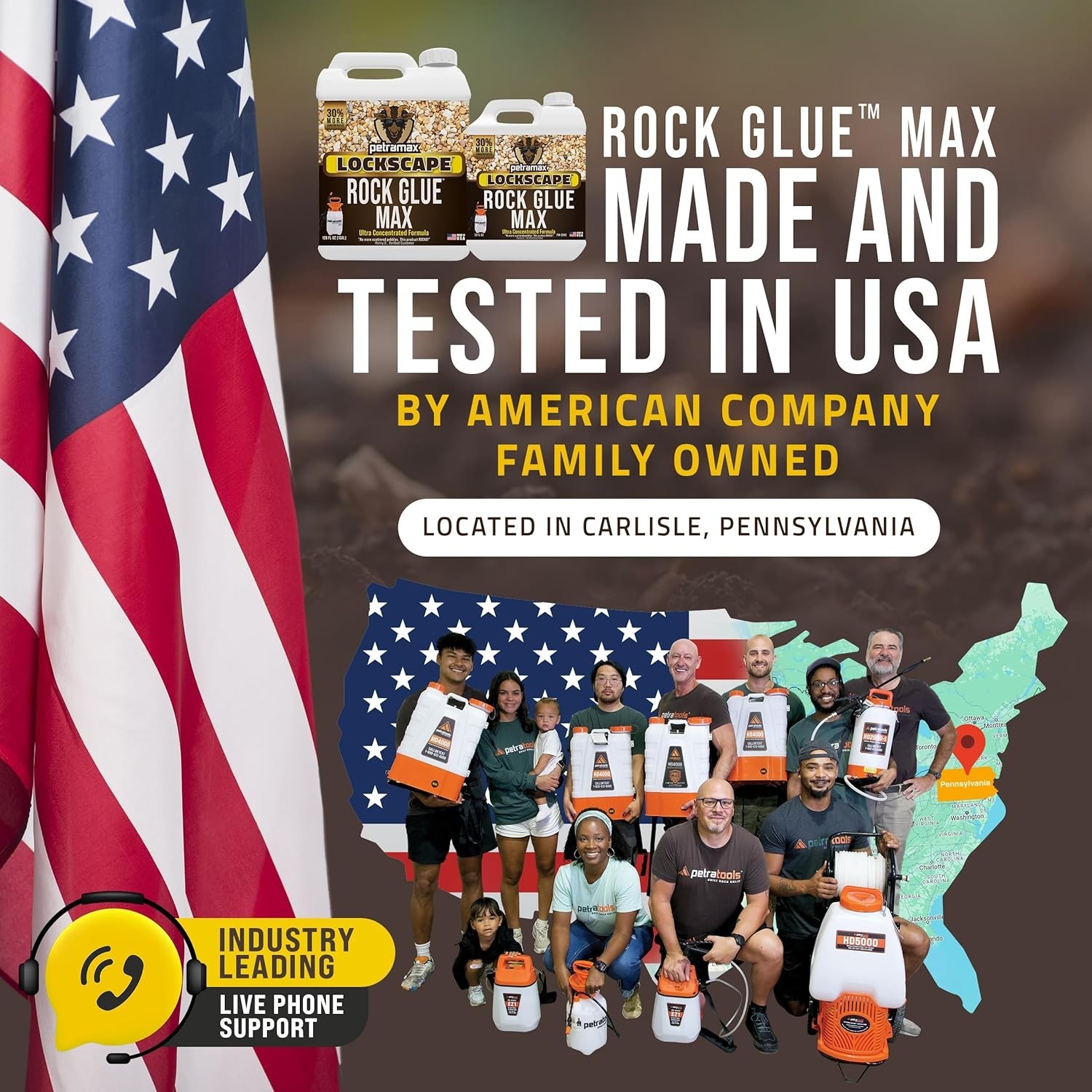 Max Rock Glue for Landscaping – 32 Oz Pet-Safe & Strong Adhesion, 50 Sq Ft