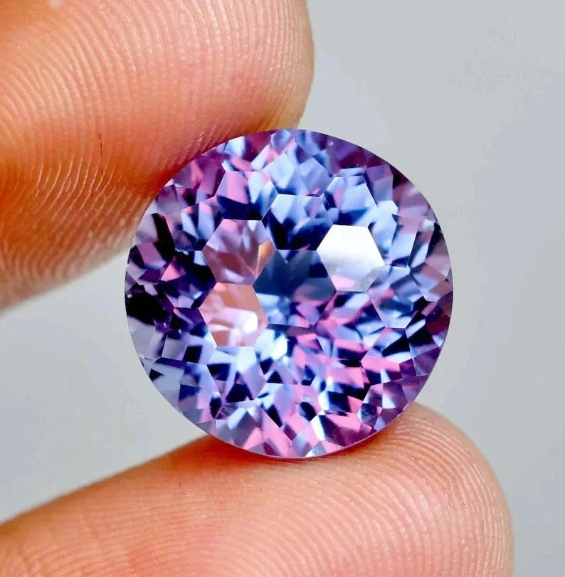 20 Ct Natural Color Change Alexandrite Round Cut Certified Loose Gemstone Rare