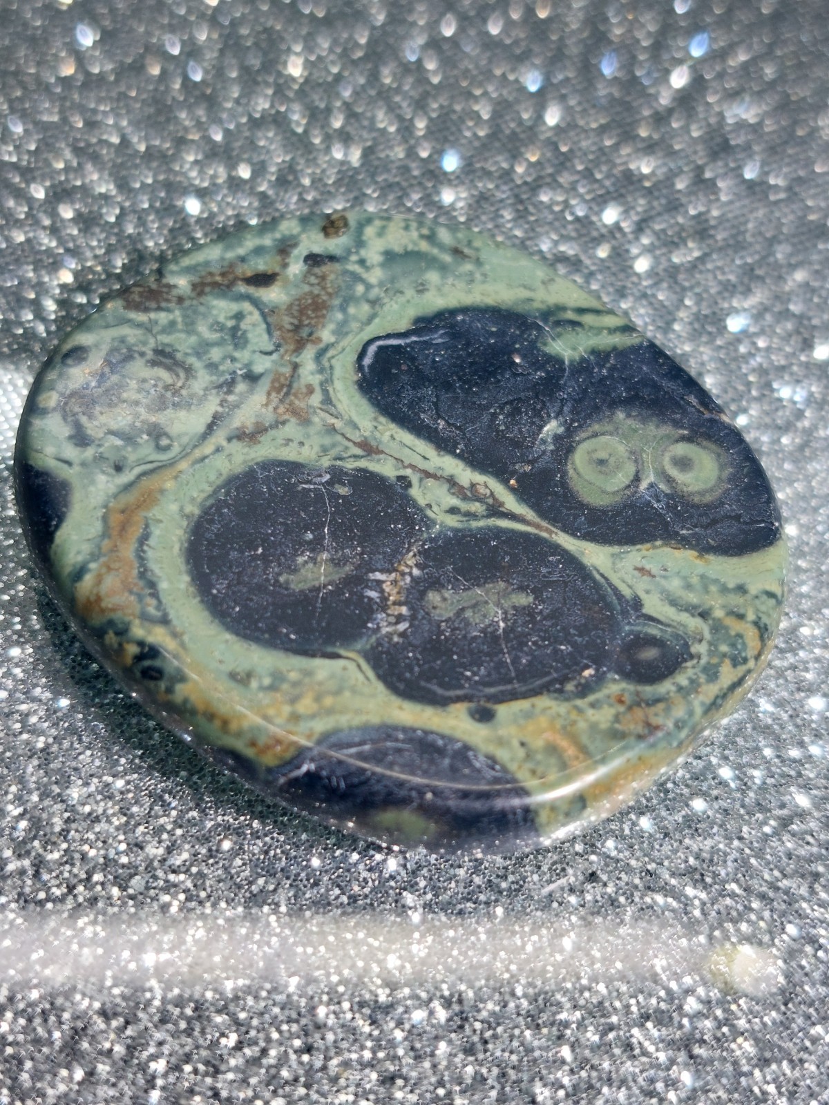 Kambaba Jasper Crystal Polished Slice Palm Stone Healing Energy 18.6g 3.5cm