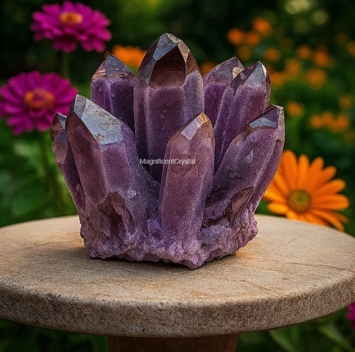 700G Dark Amethyst Cluster Rare Geode Crystal Stone Healing Mineral Specimens