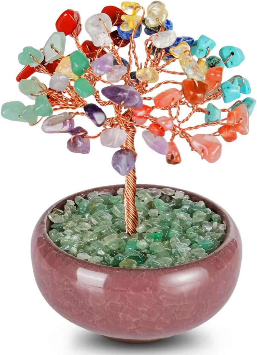 Crystal Tree of Life for Wealth & Prosperity,Seven Chakra Tree for Energy Balanc