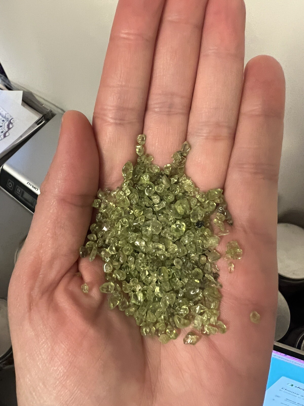 Tumbled Peridot Crystal Chips 6.5oz Bulk Gemstone Undrilled Natural Stones