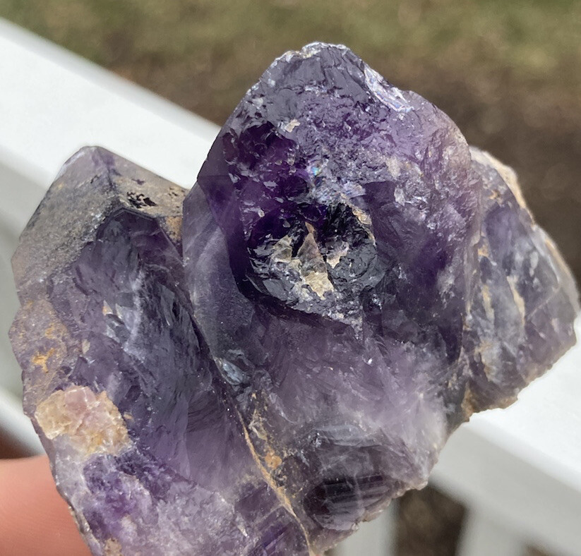 Dark Purple AMETHYST Quartz Healing Crystal Point Cluster MUMBWA ZAMBIA 2.24″