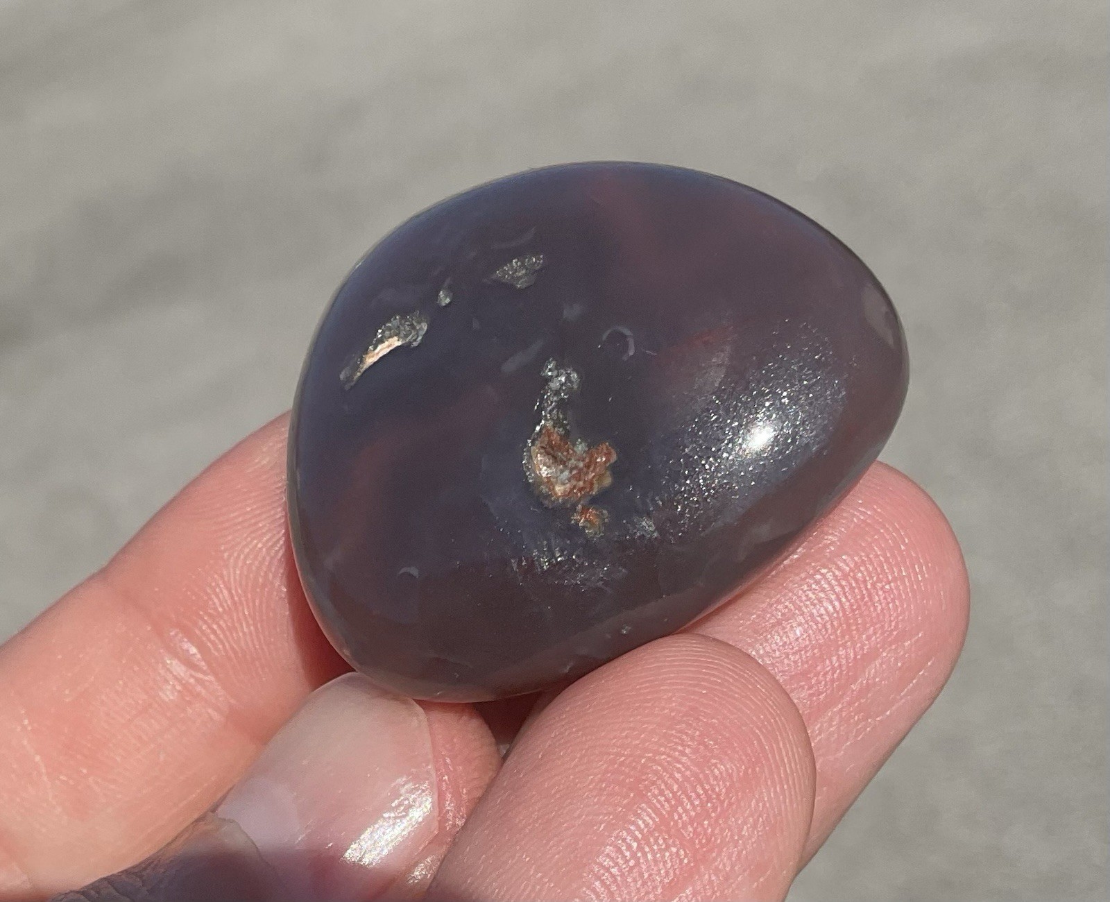 36g Polished Mozambique Agate Palmstone Worry Stone Exceptional! A++