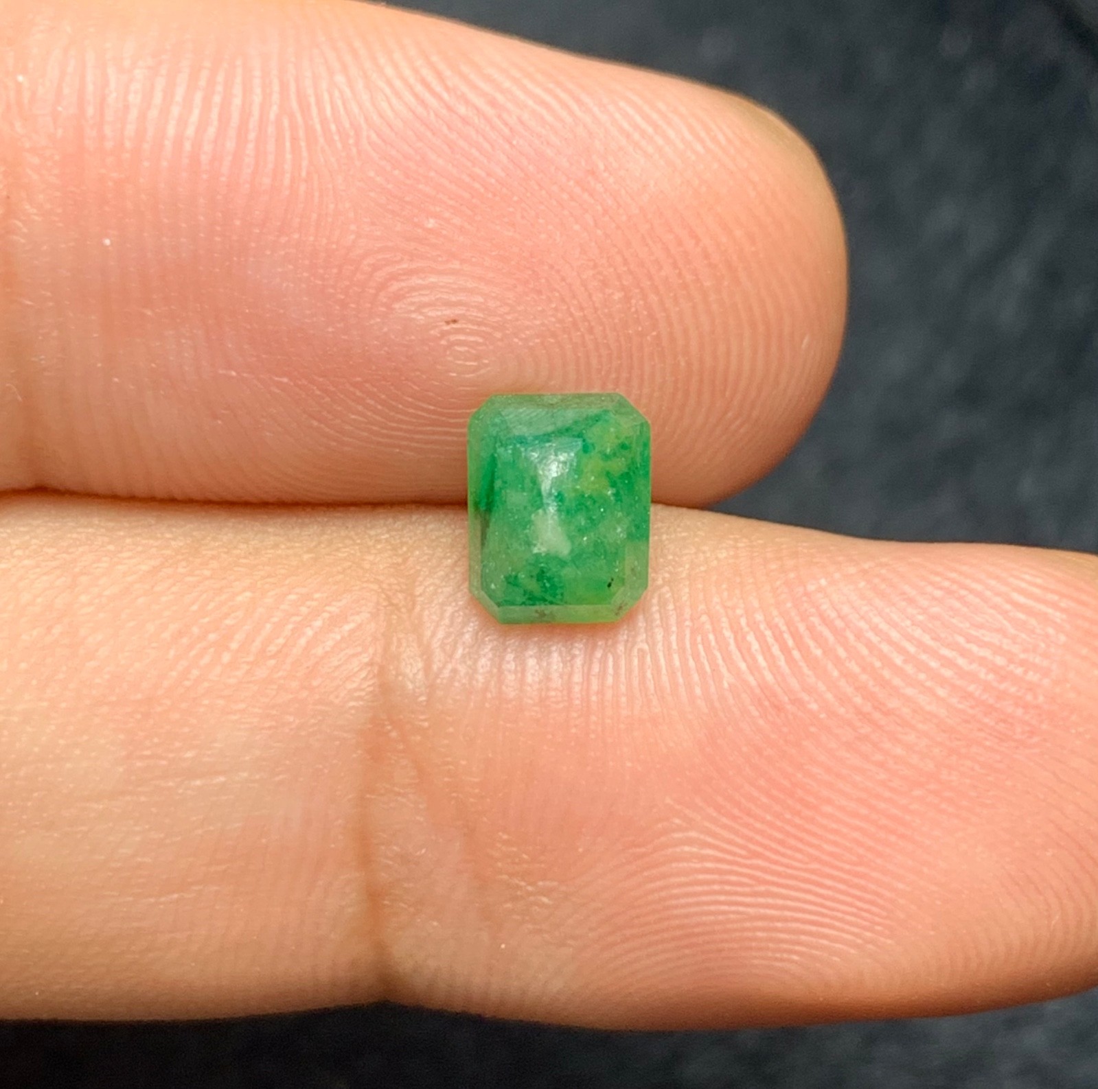 1.45 Cts Natural Emerald Faceted Gemstone from Pakistan.