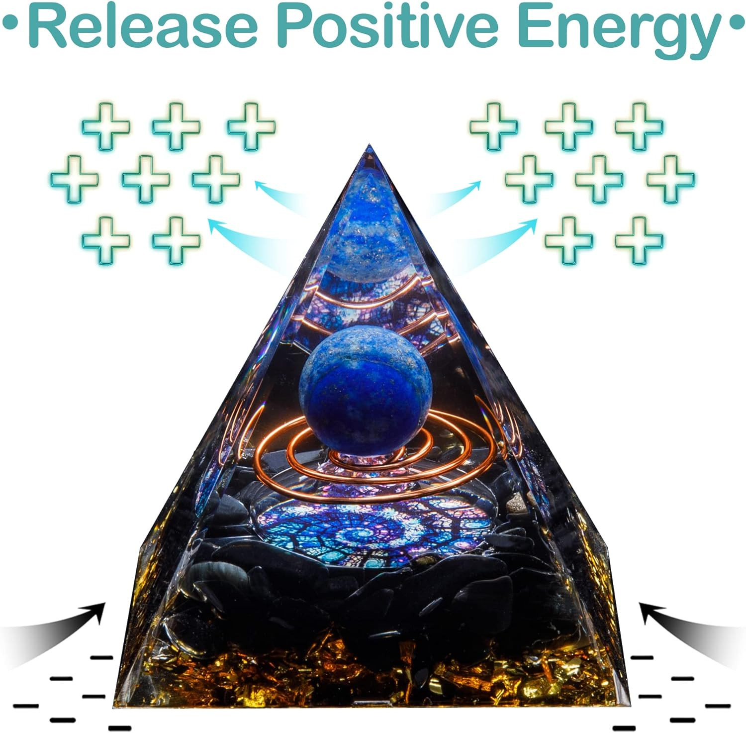 Orgone Crystal Pyramid, Lapis Lazuli Healing Crystal,Orgonite Protection Crystal