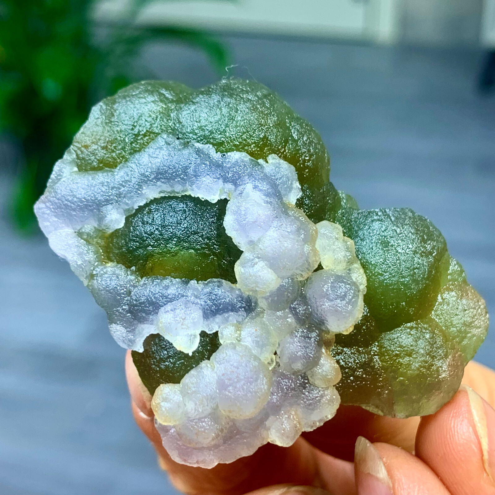 54G Rare Transparent green-white Cube Fluorite Mineral Crystal Specimen/HeNan