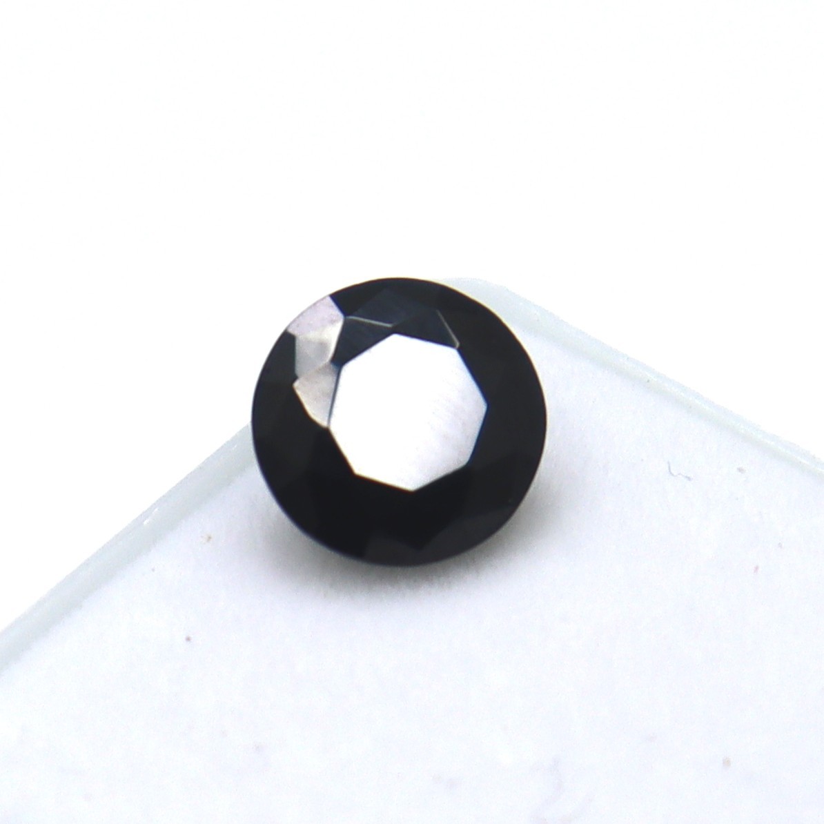 3.10 Natural Super Fine Black Round Cut Onyx GGI Certified Loose Gemstone