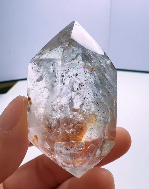 59*35*23mm Natural Enhydro Quartz Moving Water Drop Specimens Point Reiki