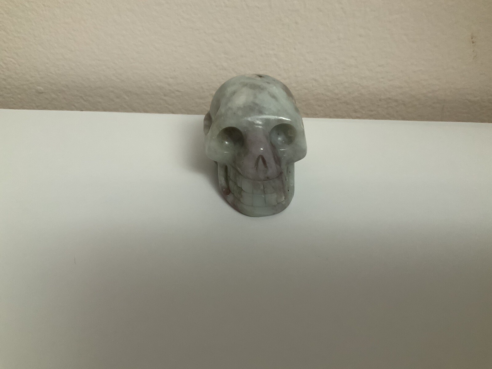 1.8″ Hand Carved Crystal Skull Head Decor Human Skeleton Figure