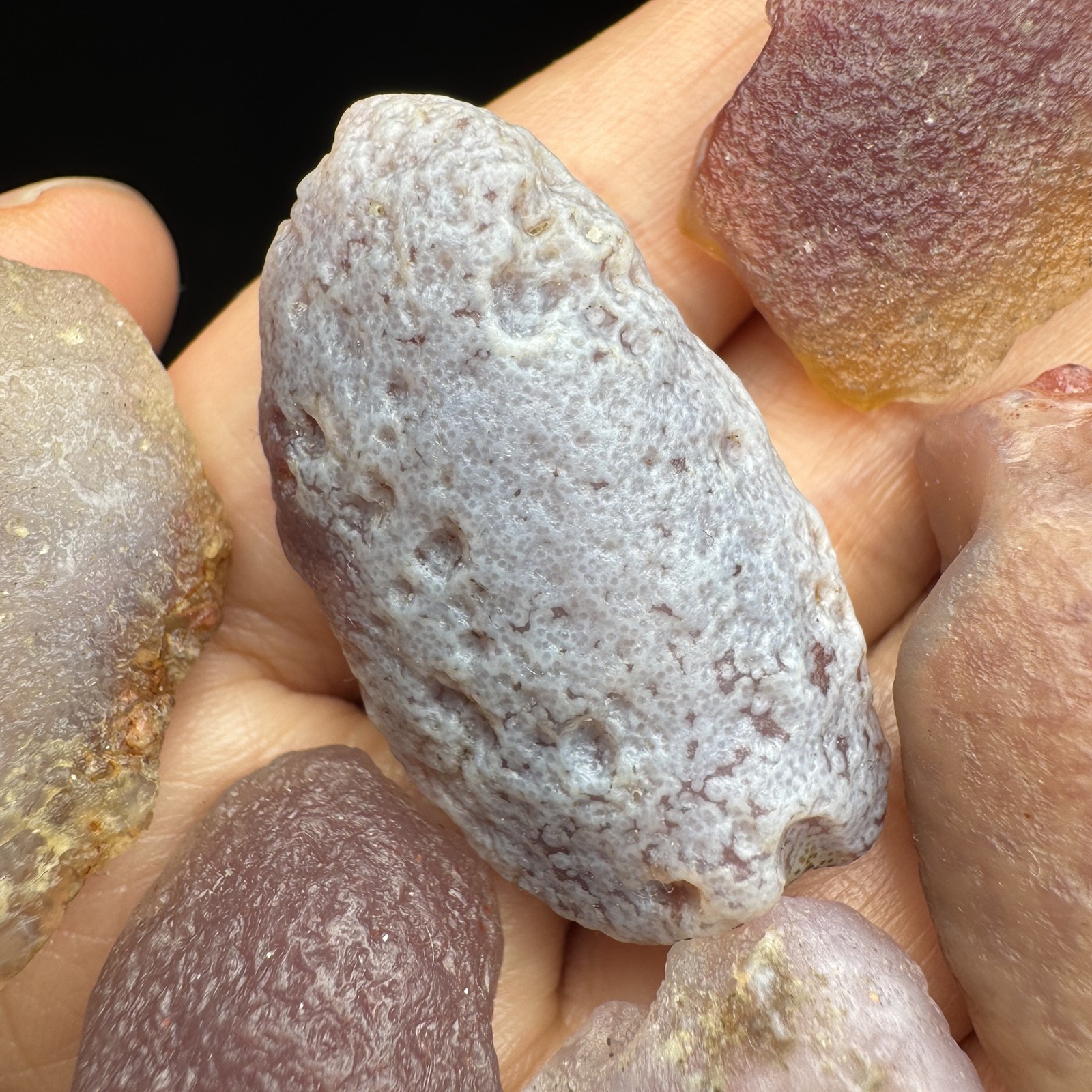 9pcs 133G Natural Alxa Gobi Sweet Candy Agate Set #6634