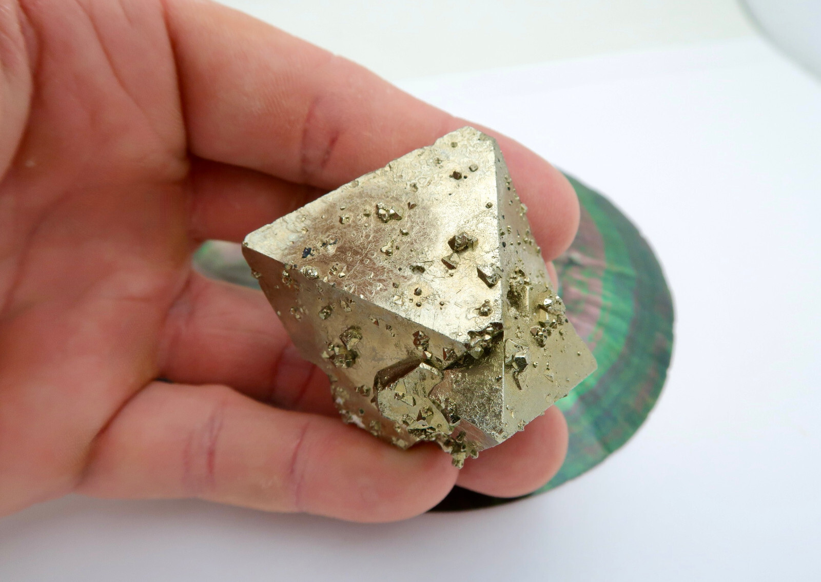 RARE PYRITE OCTAHEDRON SPECIMEN **BEAUTIFUL** HUANZALA MINE PERU