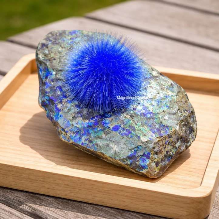 Blue Dandelion Zeolite Crystal Cluster Rare Gemstone Mineral Specimen Home Decor
