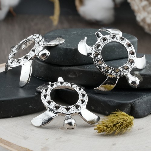 Silver Plated Alloy Turtle Sphere Stand Crystal Display Holder Spiritual Decor
