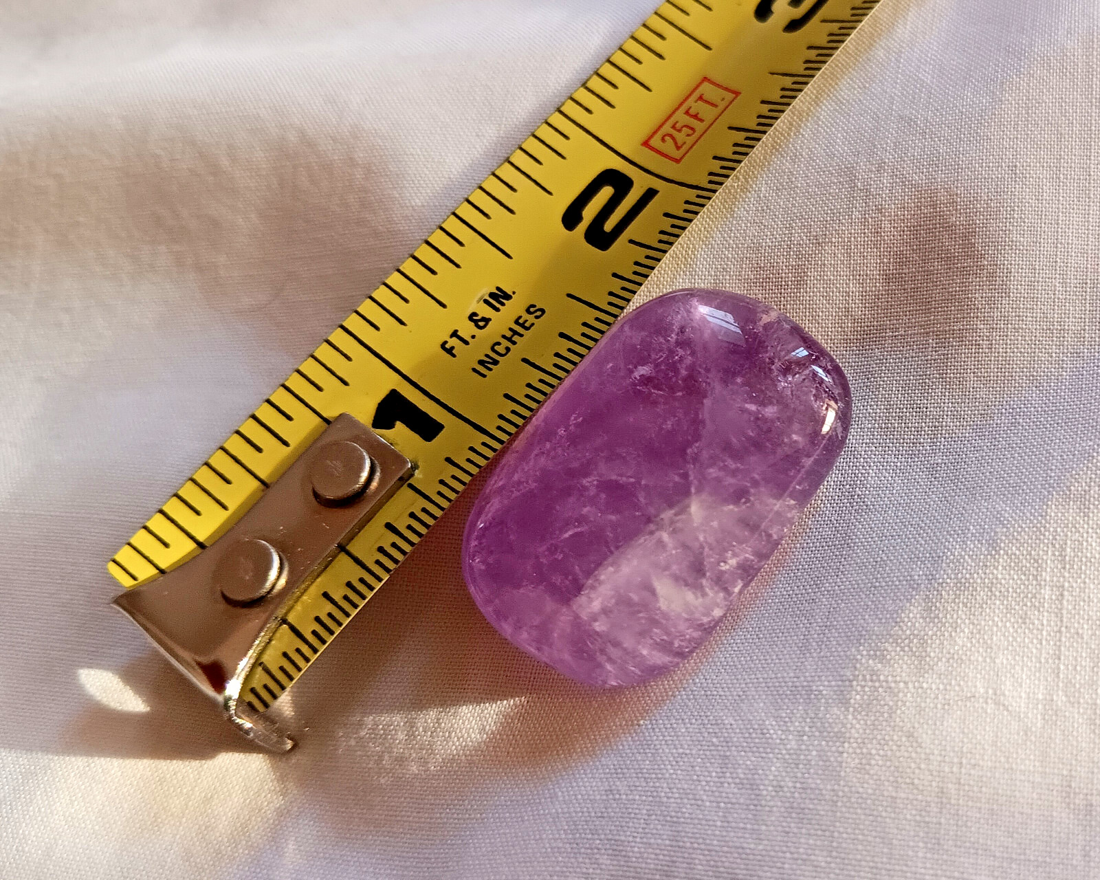PURPLE AMYTHYST SMALL TUMBLED STONE SPECIMEN JEWEL QUALITY 1″ X .75 X .25″ XLNT