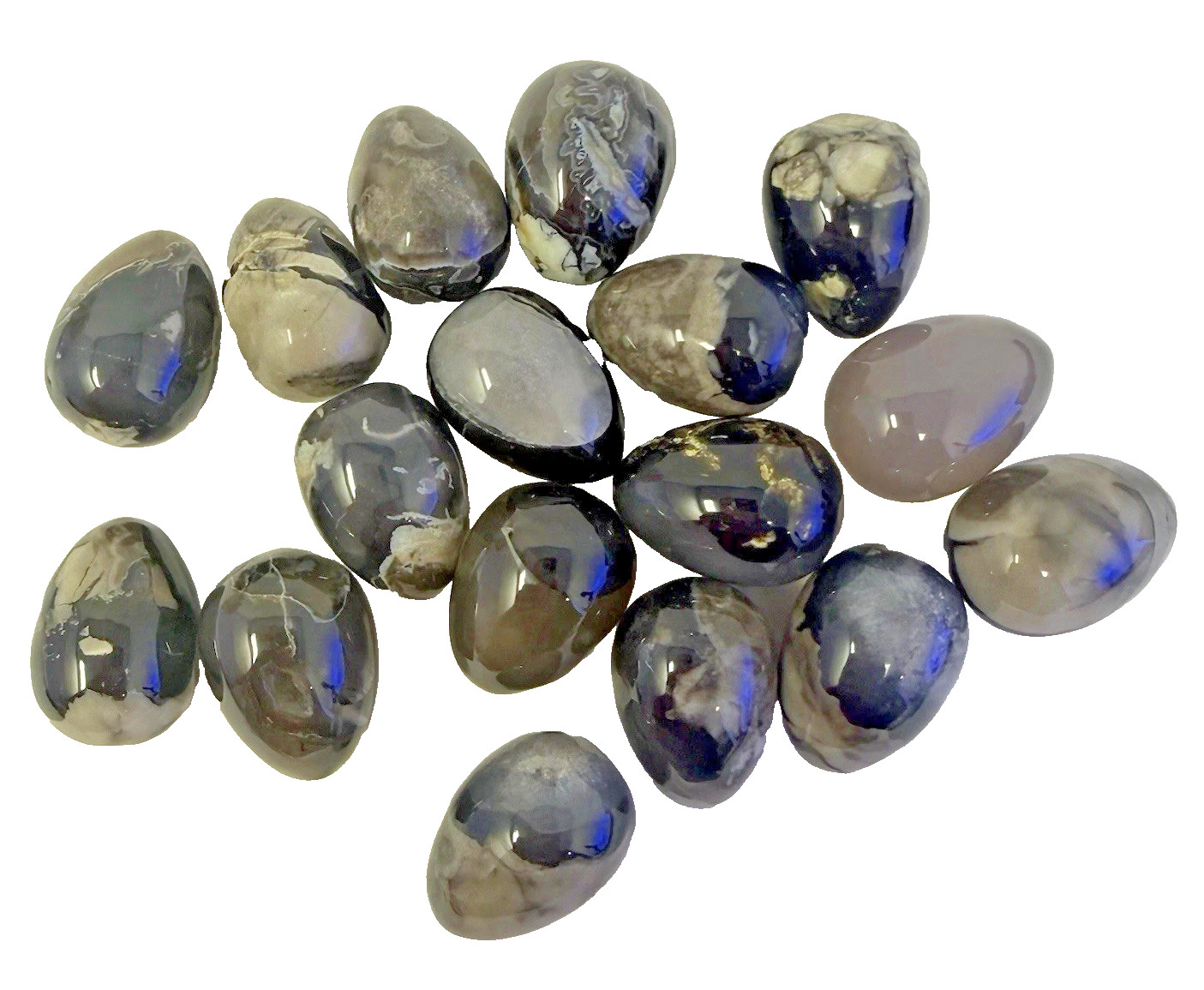 16 Volcano Agate Crystal 1” Eggs All With Good UV