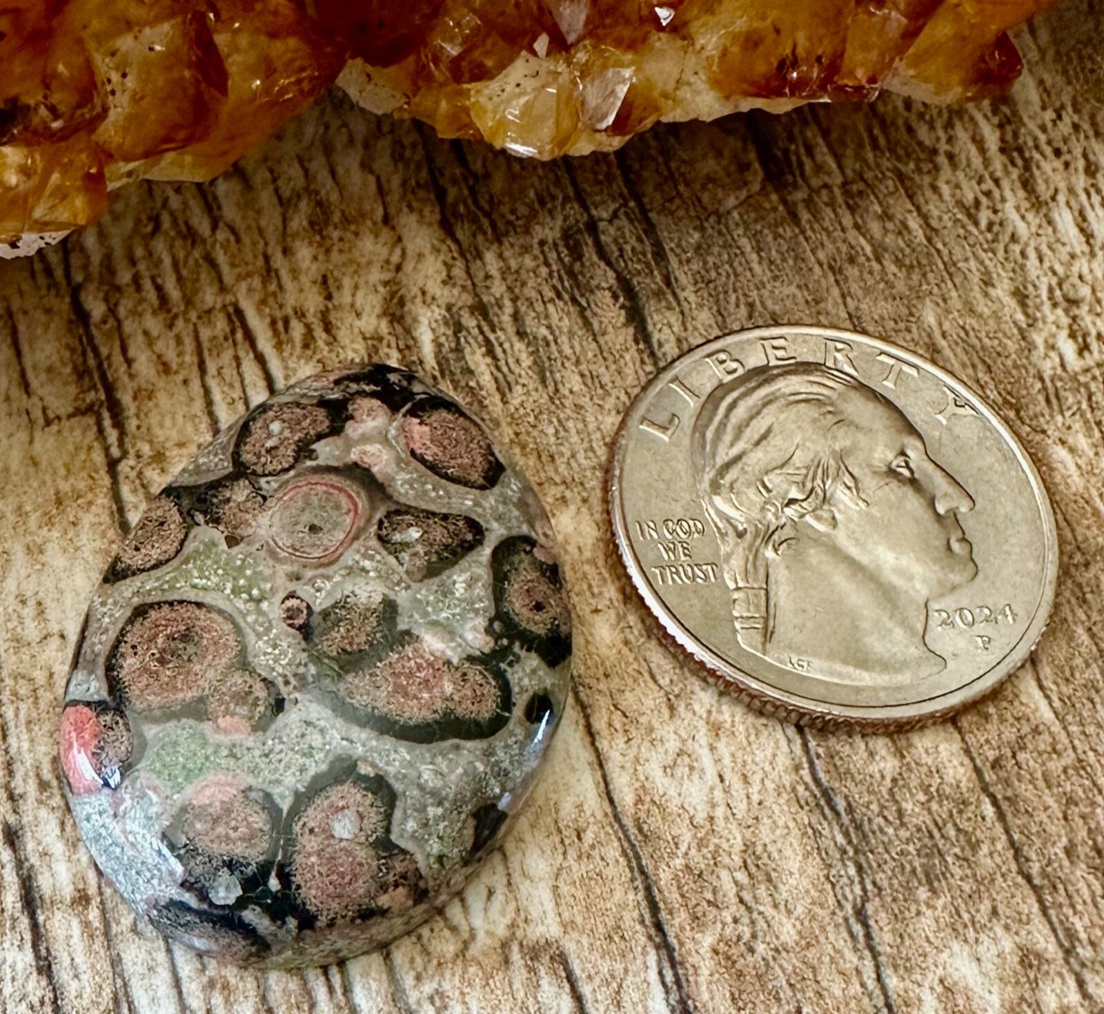 Unique Leopardskin Jasper Freeform Cabochon 34mm x 25mm