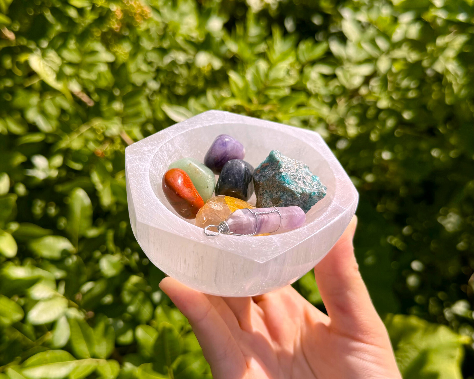 2.75″ Selenite Hexagon Charging Bowls (Selenite Crystal Bowl, Selenite Bowl)