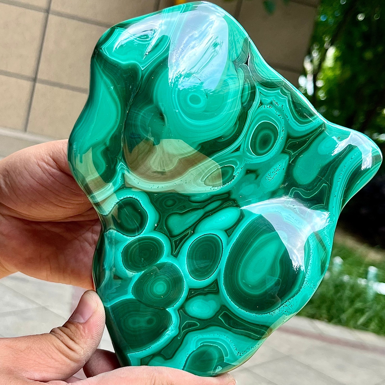 Authentic Malachite Stone Half Polish Half Raw Natural Patterns 3.4 lb