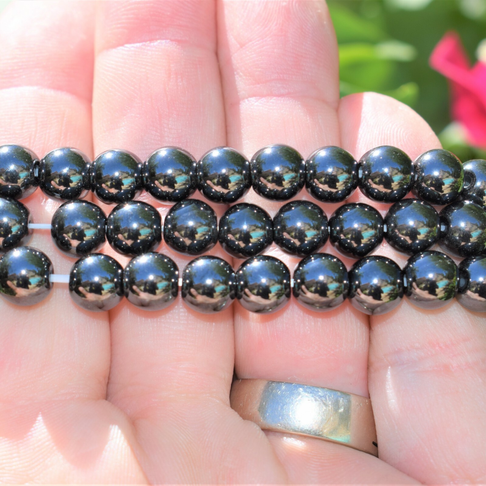 Premium CHARGED Hematite Crystal 8mm Bead Bracelet Stretchy ENERGY REIKI