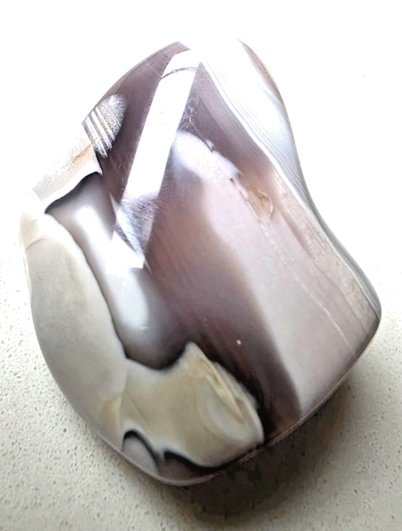 3 POLISHED BOTSWANA AGATEs , Bands , eyes , Pinks . Nice Lot 42.7 grams