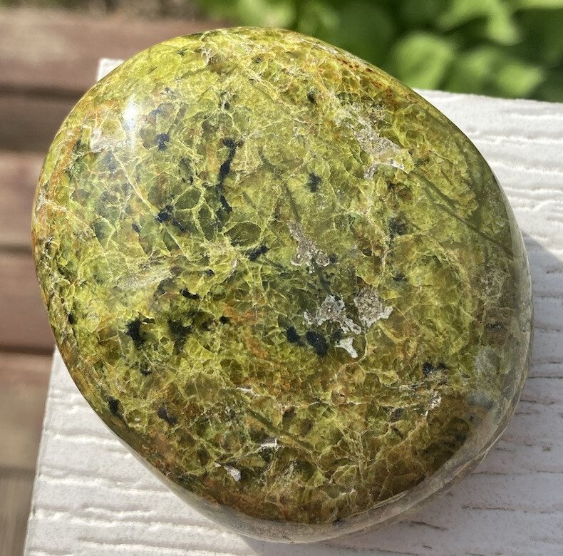 Handmade Polished GREEN OPAL Healing Crystal Palm Stone Pebble MADAGASCAR 2.55″