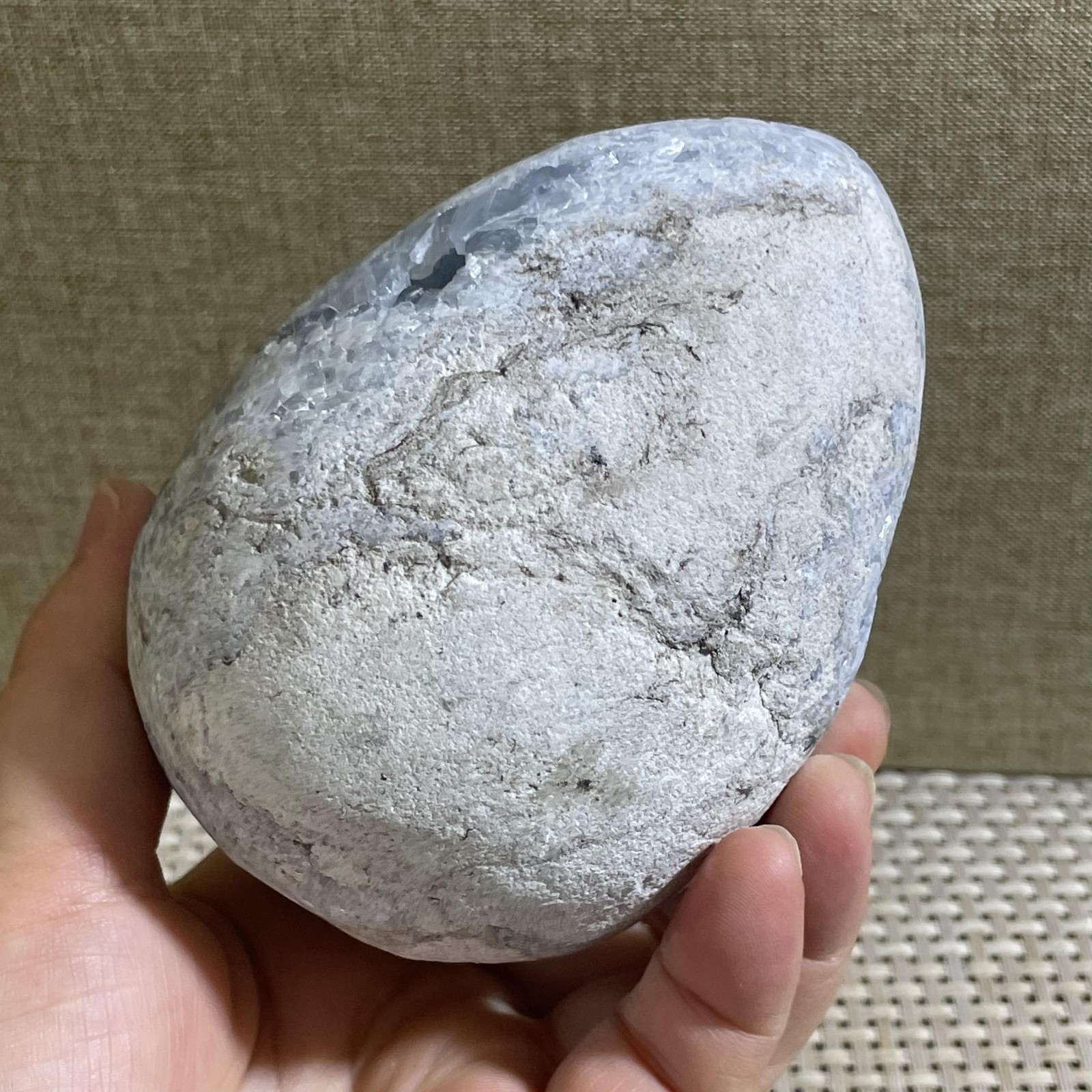 820g Celestite Crystal Natural Sky Blue Geode Cluster – Rough Stone Crystal
