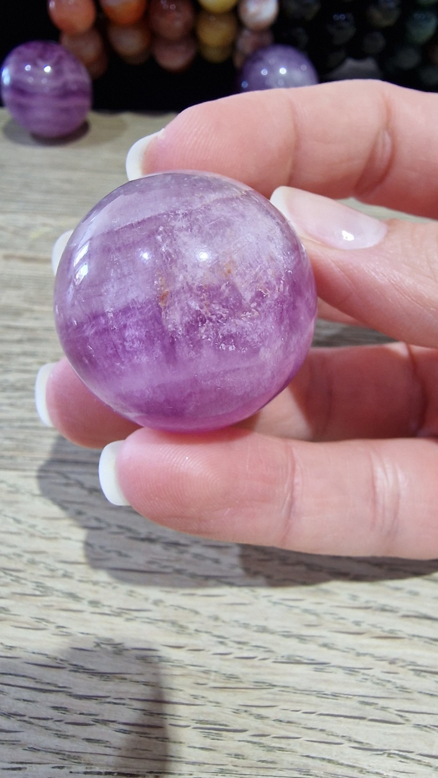 Fluorite Crystal Sphere Approx 32.4mm-33.0mm and 56g-62g Free Holder