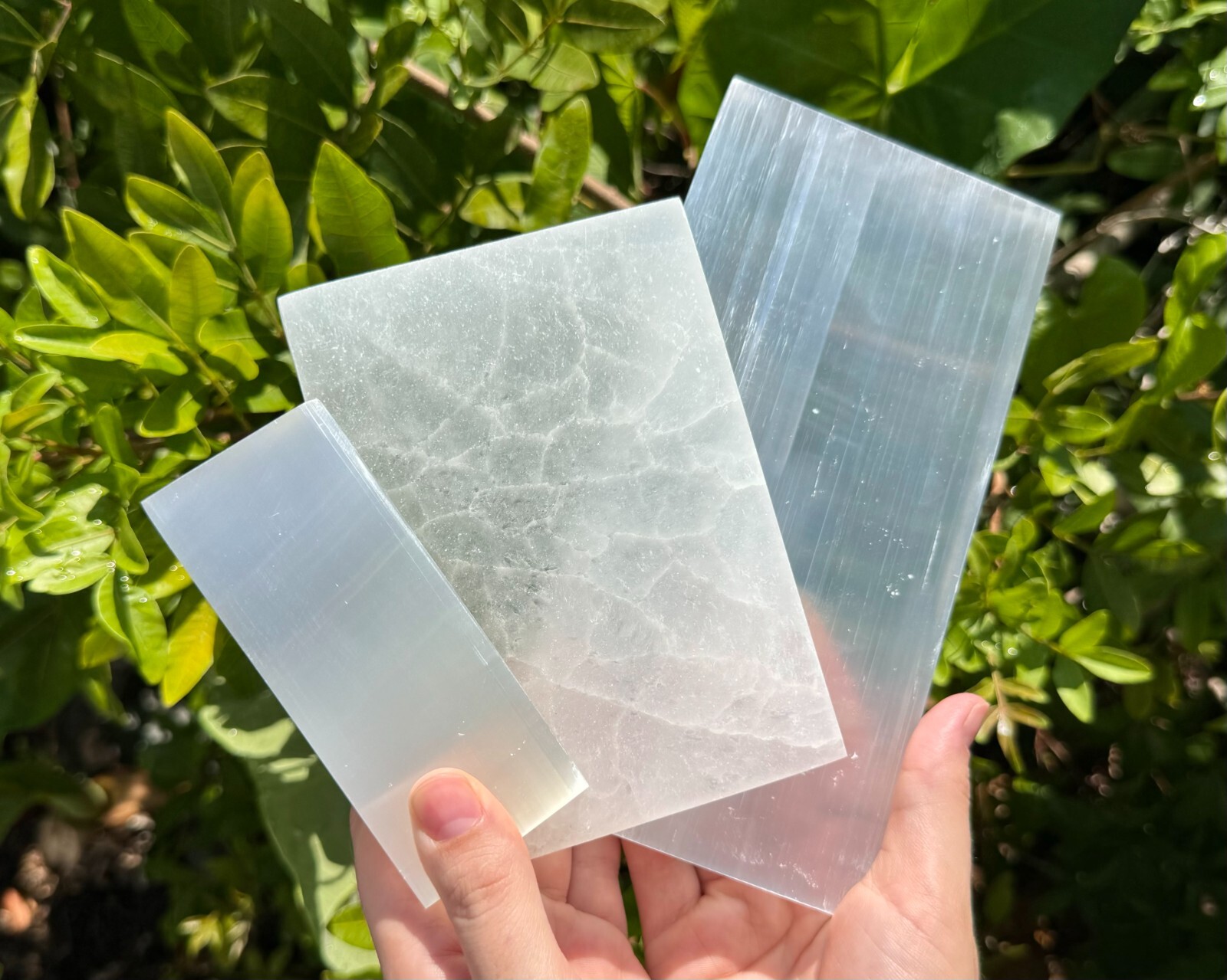 Polished Selenite Charging Plate: Choose 4″, 6″ or 8″ Rectangle Crystal Plate