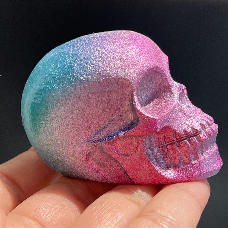 2.3″ Natural White Jade electroplating skull quartz crystal skull Gem Random 1pc