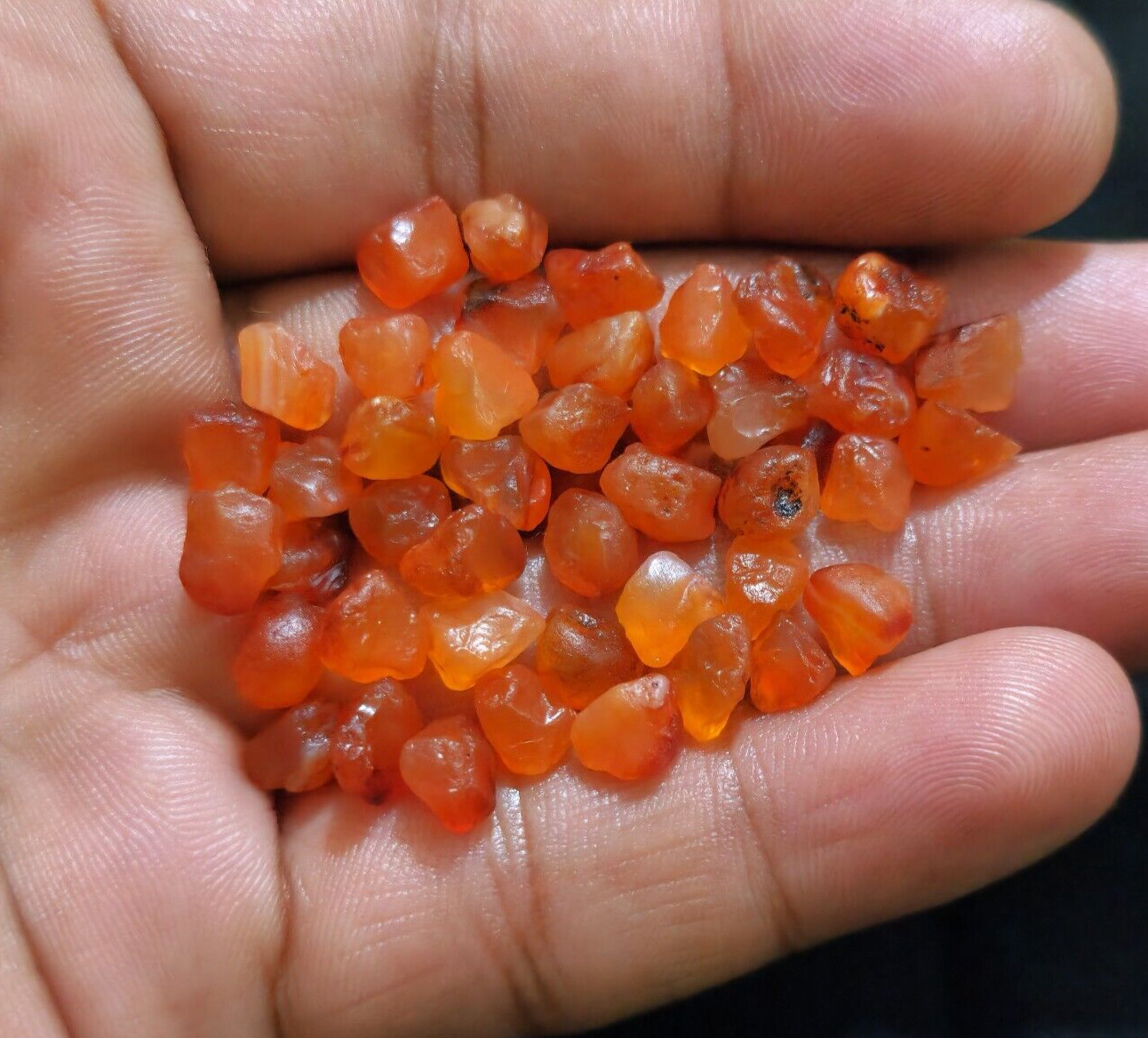 Unique A+ Orange Carnelian Raw 48 Pcs Lot Size 6-7 MM Carnelian Gemstone Jewelry