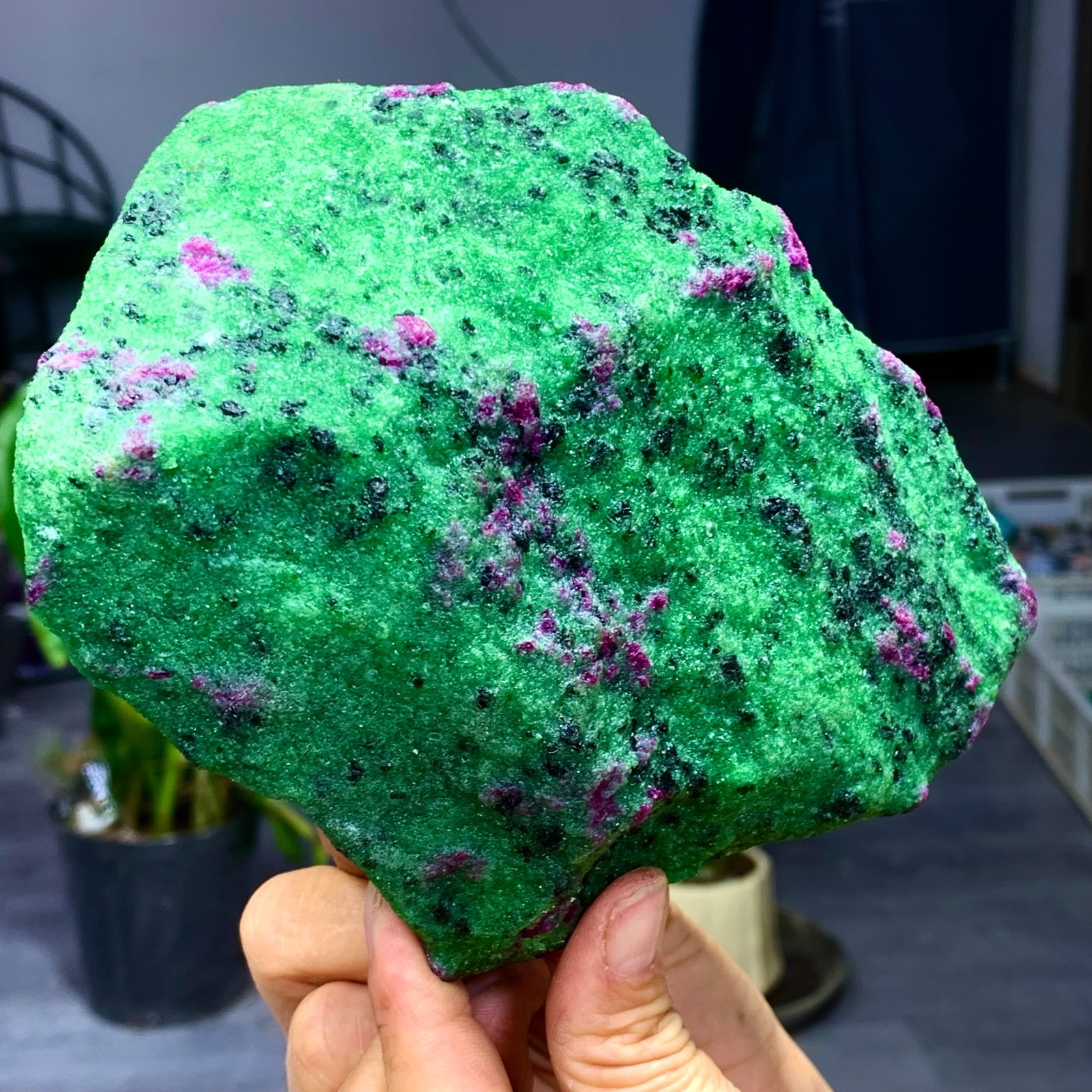 3.5LB Natural green Ruby zoisite (anylite) crystal Chakra Healing Energy A761