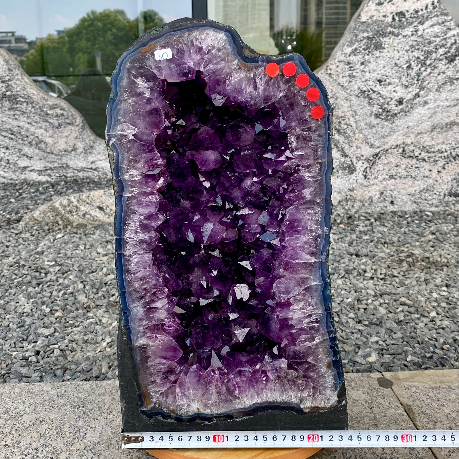 65LB Natural Amethyst Geode Quartz Crystal Cluster Cathedral Energy healing