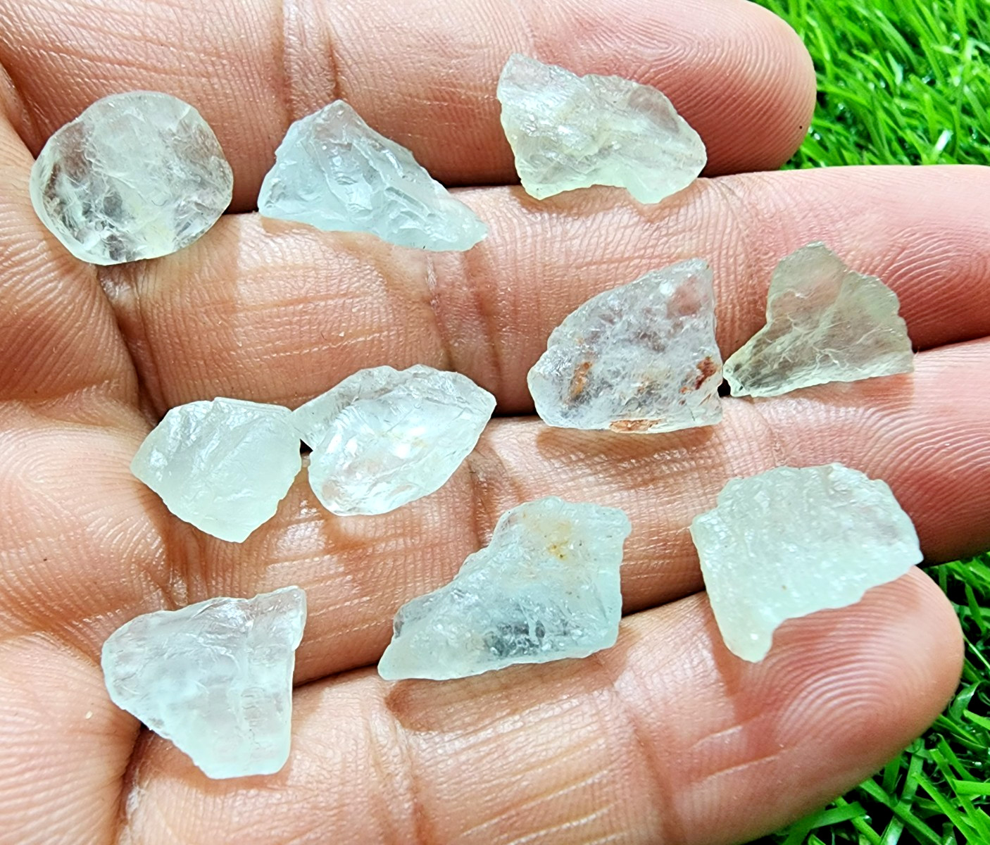 10Pcs Wonderful Aquamarine Gemstone Raw Lot 11-17MM Aquamarine Rough Stone Bulk