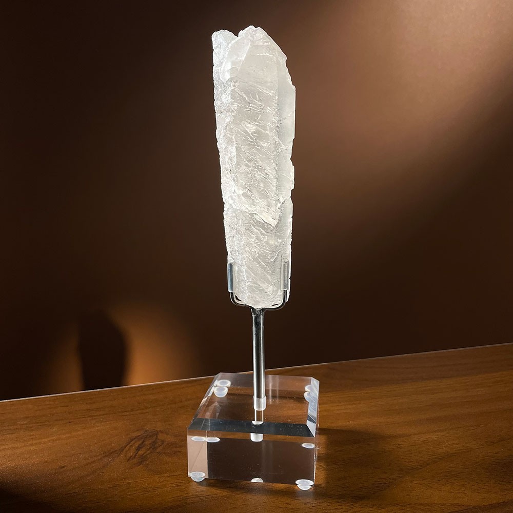 RARE Growth Interference Quartz from Madagascar | Display Specimen Acrylic Stand
